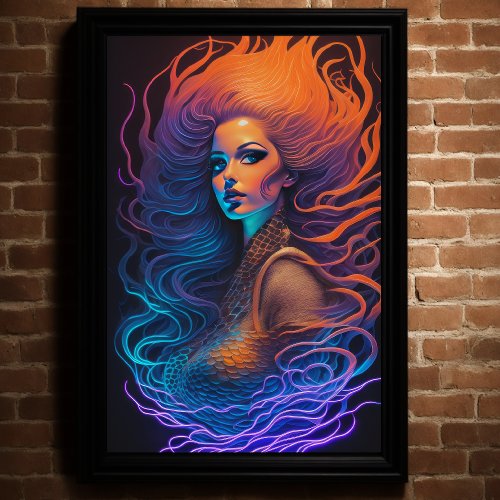 Beautiful Redhead Mermaid Poster