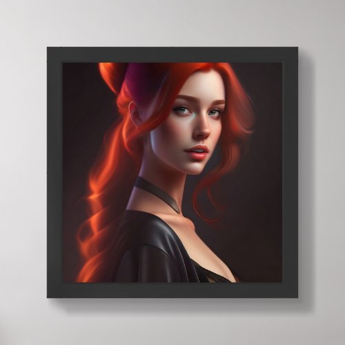 Beautiful Redhead Woman Art Framed Art