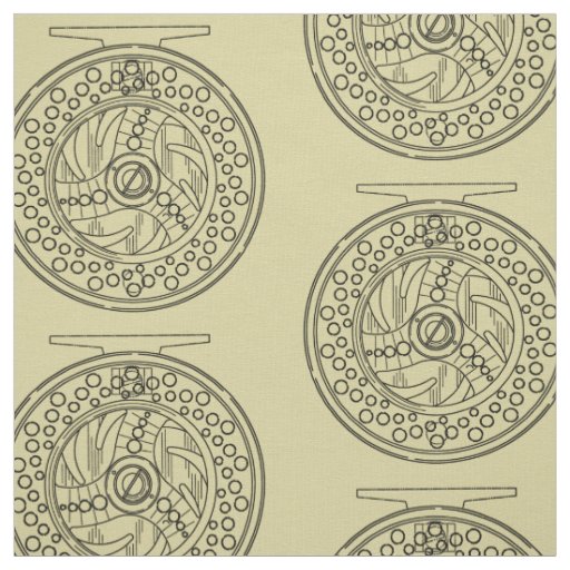 Beautiful Reel Art for Fly Fishing Fabric