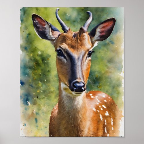 Beautiful Reevess Muntjac Deer Poster