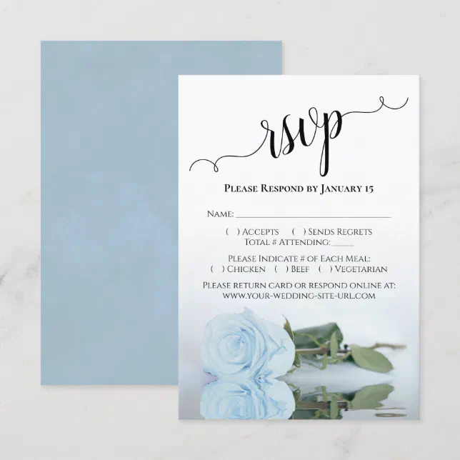 Royal Blue And Purple Wedding RSVP Postcard | Zazzle - View #4