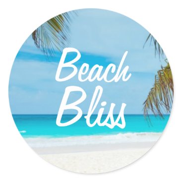 Beautiful Relaxing Beach Bliss Classic Round Sticker Beautiful Relaxing Beach Bliss Classic Round Sticker