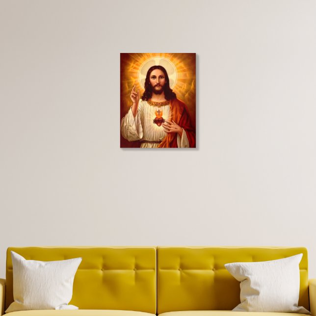 Beautiful religious Sacred Heart of Jesus image Acrylic Photo Tile (Living Room)