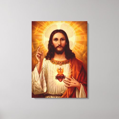Beautiful religious Sacred Heart of Jesus image Canvas Print