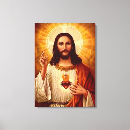 Beautiful religious Sacred Heart of Jesus image Canvas Print