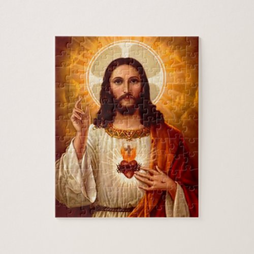 Beautiful religious Sacred Heart of Jesus image Jigsaw Puzzle