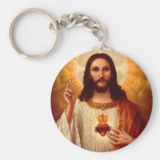 Beautiful religious Sacred Heart of Jesus image Keychain