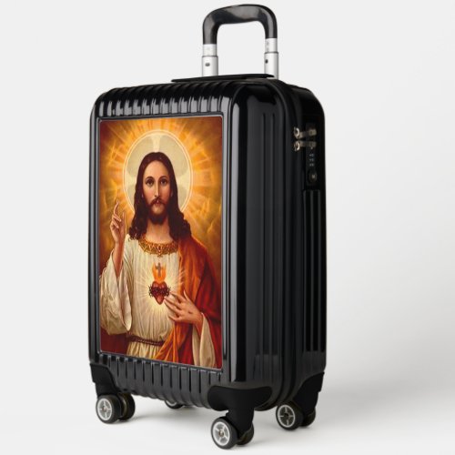 Beautiful Religious Sacred Heart of Jesus Image Luggage