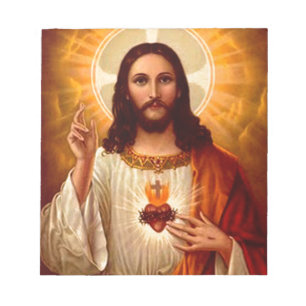 Beautiful religious Sacred Heart of Jesus image Notepad