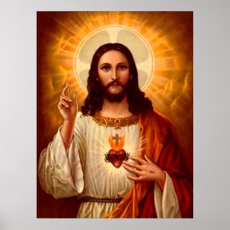 Beautiful religious Sacred Heart of Jesus image Poster