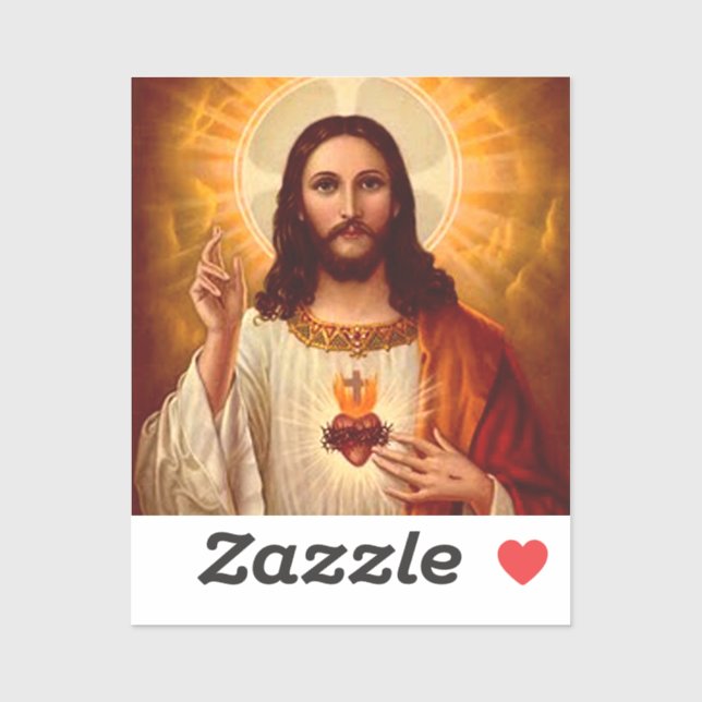 Beautiful religious Sacred Heart of Jesus image Sticker (Sheet)
