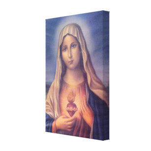 Beautiful Religious Sacred Heart of Virgin Mary Canvas Print