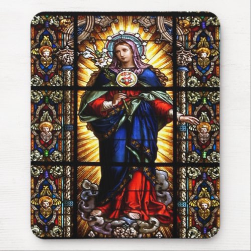 Beautiful Religious Sacred Heart of Virgin Mary Mouse Pad