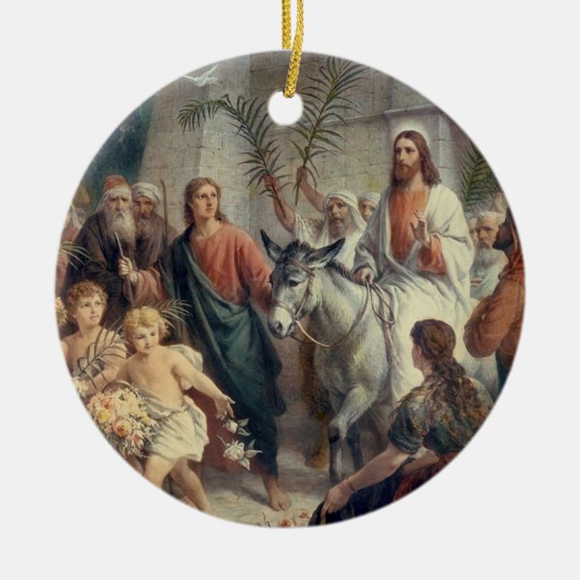 Beautiful Religious Scene Ceramic Ornament (Front)