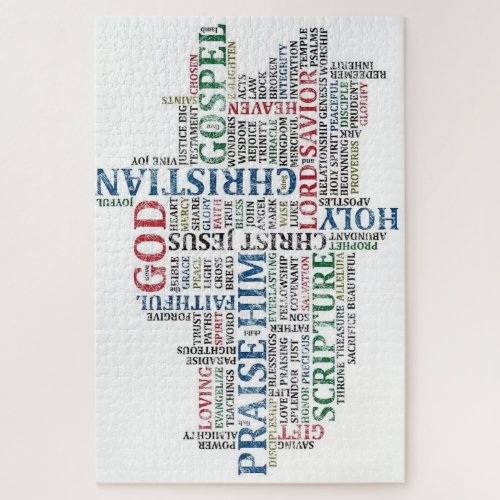 Beautiful Religious Word Art Jigsaw Puzzle