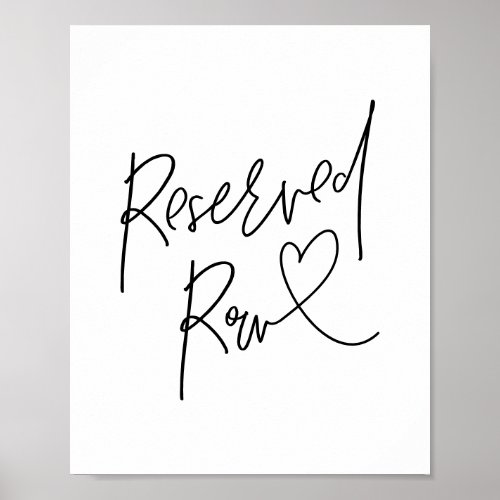 Beautiful Reserved Row Black Wedding Ceremony Poster