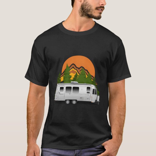 Beautiful Retro Airstream Camping Trailer Tee For  (Front)