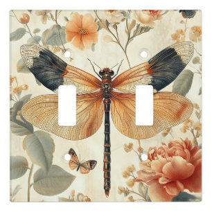 Beautiful retro Art Deco Dragonfly, Light Switch Cover