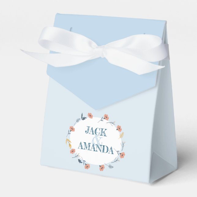 Beautiful Retro baby Blue Wedding Favors Box (Front Side)