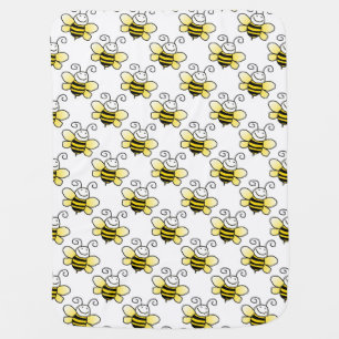 Beautiful Retro Bumble Bee Custom Baby Blanket