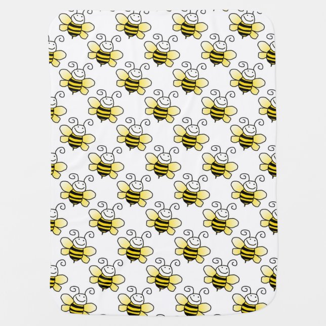 Beautiful Retro Bumble Bee Custom Baby Blanket (Front)