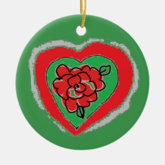 Beautiful Retro Heart Christmas Ornament