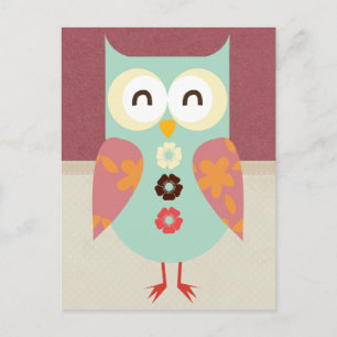 Beautiful Retro Owl Postcard