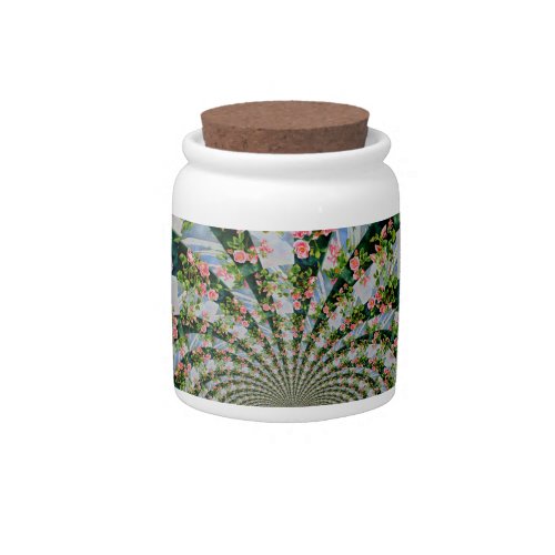 Beautiful retro pink red roses watercolor floral candy jar
