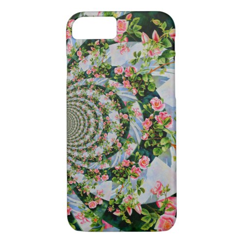 Beautiful retro pink red roses watercolor floral iPhone 87 case