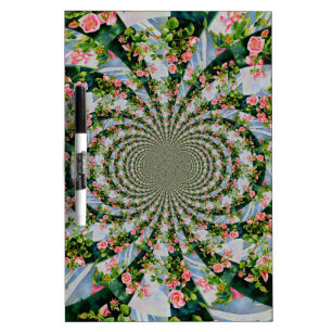 Beautiful retro pink red roses watercolor floral dry erase board