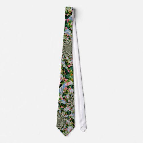 Beautiful retro pink red roses watercolor floral tie