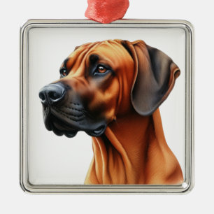 BEAUTIFUL RHODESIAN RIDGEBACK DOG METAL ORNAMENT