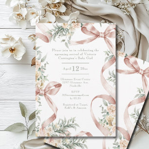 Beautiful Ribbons & Floral Baby Shower  Invitation