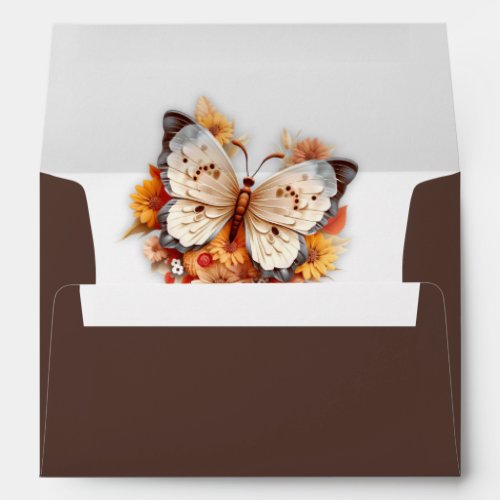 Beautiful Rich Brown Fall Colors Butterfly Envelope