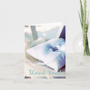 Beautiful Ring Pillow Wedding Thank You Note Card