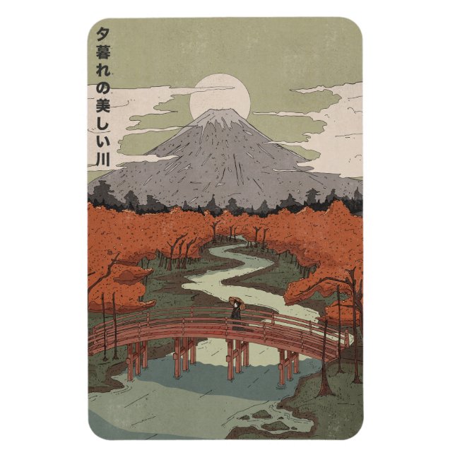 Beautiful River At Dusk Magnet (Vertical)