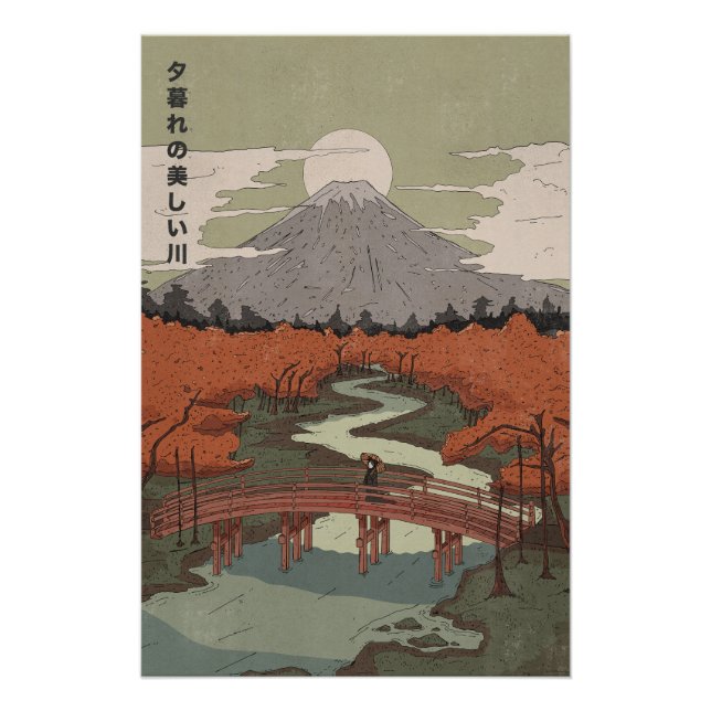 Beautiful River At Dusk Poster (Front)