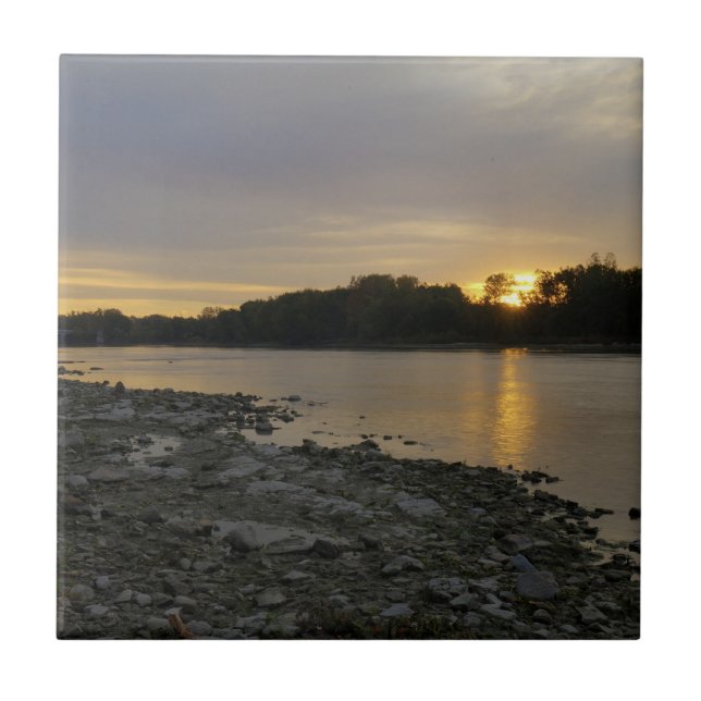 Beautiful River Sunrise Tile (Front)