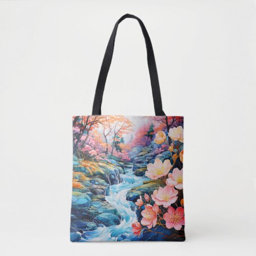 Beautiful River Valley Morning Landscape Tote Bag