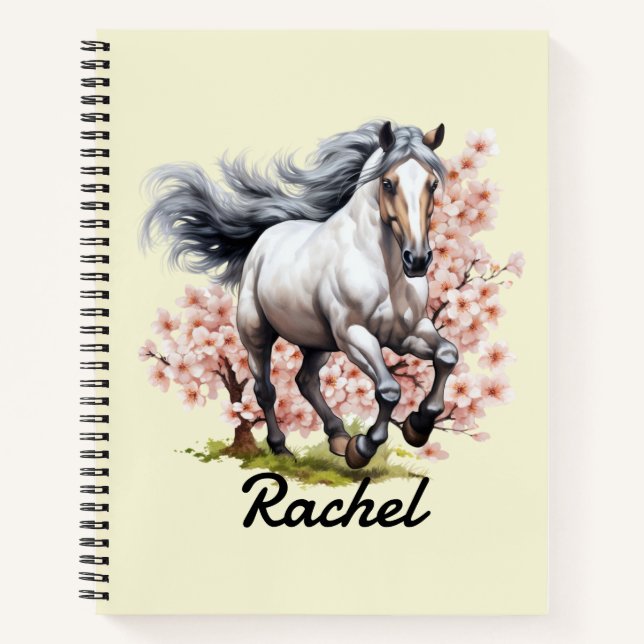 Beautiful Roan Wild Horse Notebook (Front)