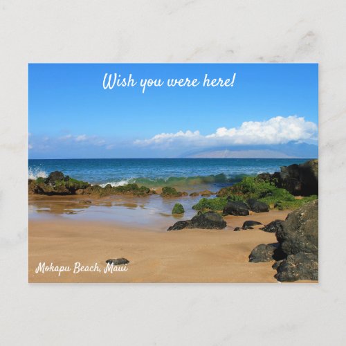 Beautiful Rocks on a Maui Beach Postcard