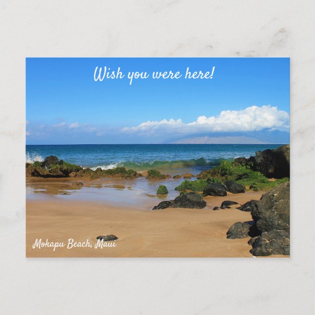 Beautiful Rocks on a Maui Beach Postcard (Front)
