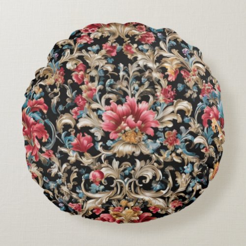 Beautiful Rococo Style  Round Pillow