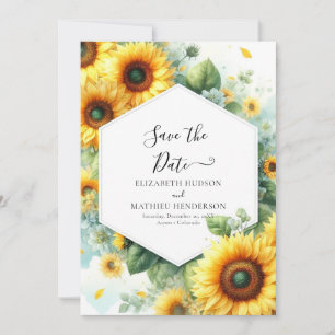 Beautiful Romance Sunflower Wedding Save The Date