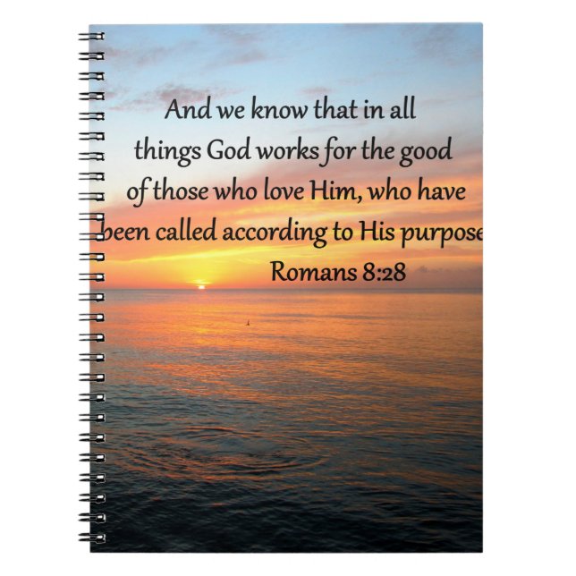 BEAUTIFUL ROMANS 8:28 SUNRISE PHOTO NOTEBOOK (Front)