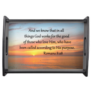 BEAUTIFUL ROMANS 8:28 SUNRISE PHOTO SERVING TRAY
