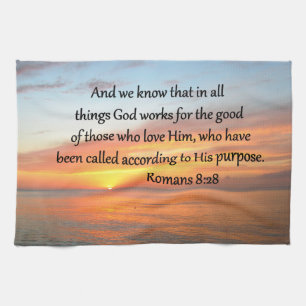 BEAUTIFUL ROMANS 8:28 SUNRISE PHOTO TOWEL