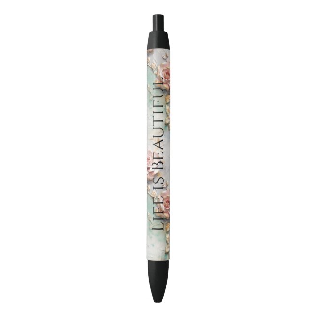 Beautiful Romantic Blush Pink Romantic Roses Pen (Front Vertical)