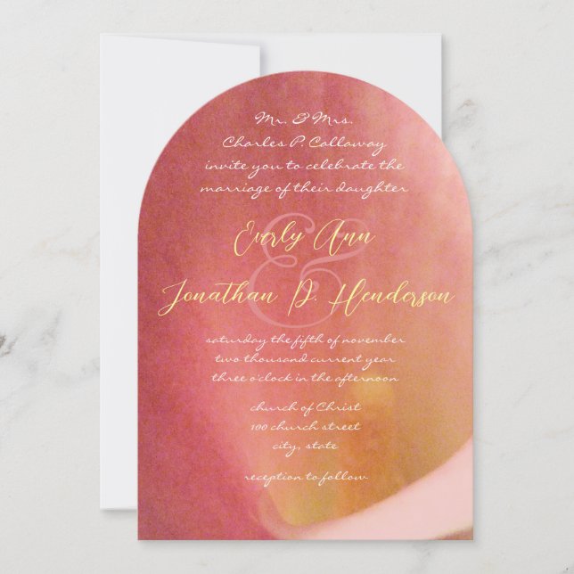 Beautiful Romantic Cala Lily Wedding Invitation (Front)