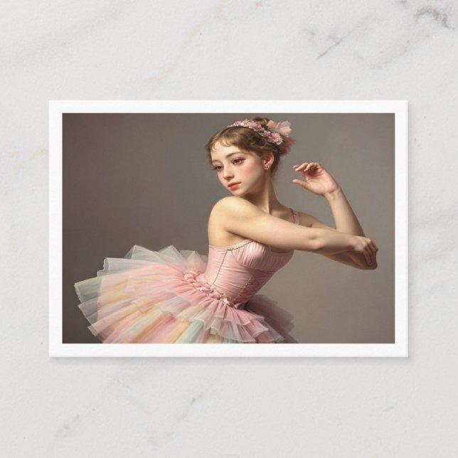 Beautiful romantic dancer with sweet colors calling card (Front)